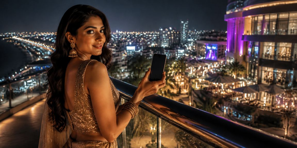 Player depositing funds via mobile app in Delhi with Bollywood style background